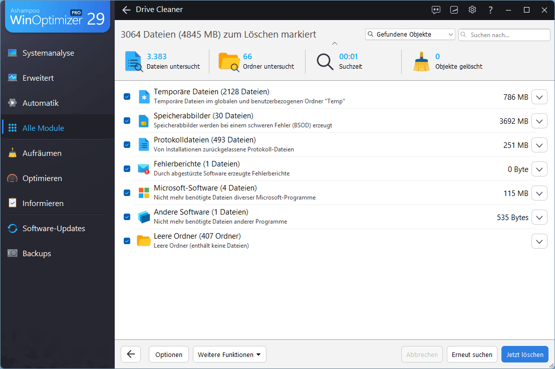 Ashampoo WinOptimizer 29 kaufen Windows PC-Optimierung System-Reinigung