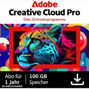 Adobe Creative Cloud Pro | 1 Nutzer (2 PCs/Mac) | 1 Jahr inkl. 100 GB Cloud | ESD
