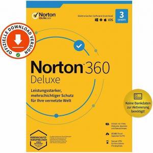 Norton 360 Deluxe | 3 Geräte | 1 Jahr | kein autom. Abo | ESD