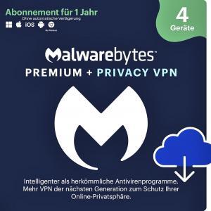 Malwarebytes Premium Plus | 4 Geräte | 1 Jahr | stets aktuell | ESD