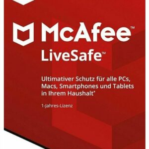McAfee LiveSafe | unbegrenzte Geräte | 1 Jahr | stets aktuell | PKC