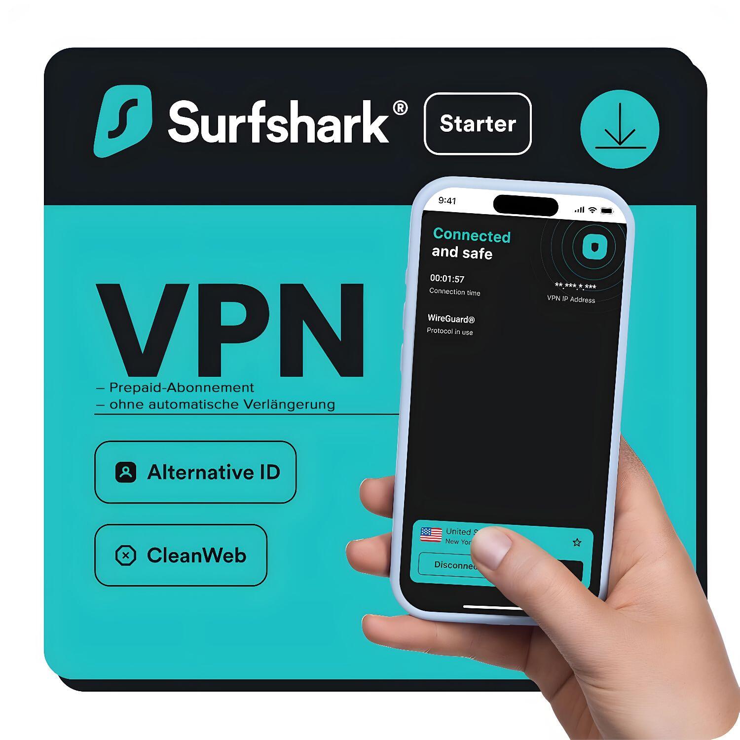 Surfshark Starter VPN | alle Geräte | 2 Jahre | Key in 5 Min. | ESD