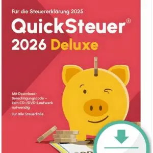 Lexware Quicksteuer Deluxe 2026 (für Steuerjahr, 2025 privat & gewerblich) | 1 PC (Windows) | ESD